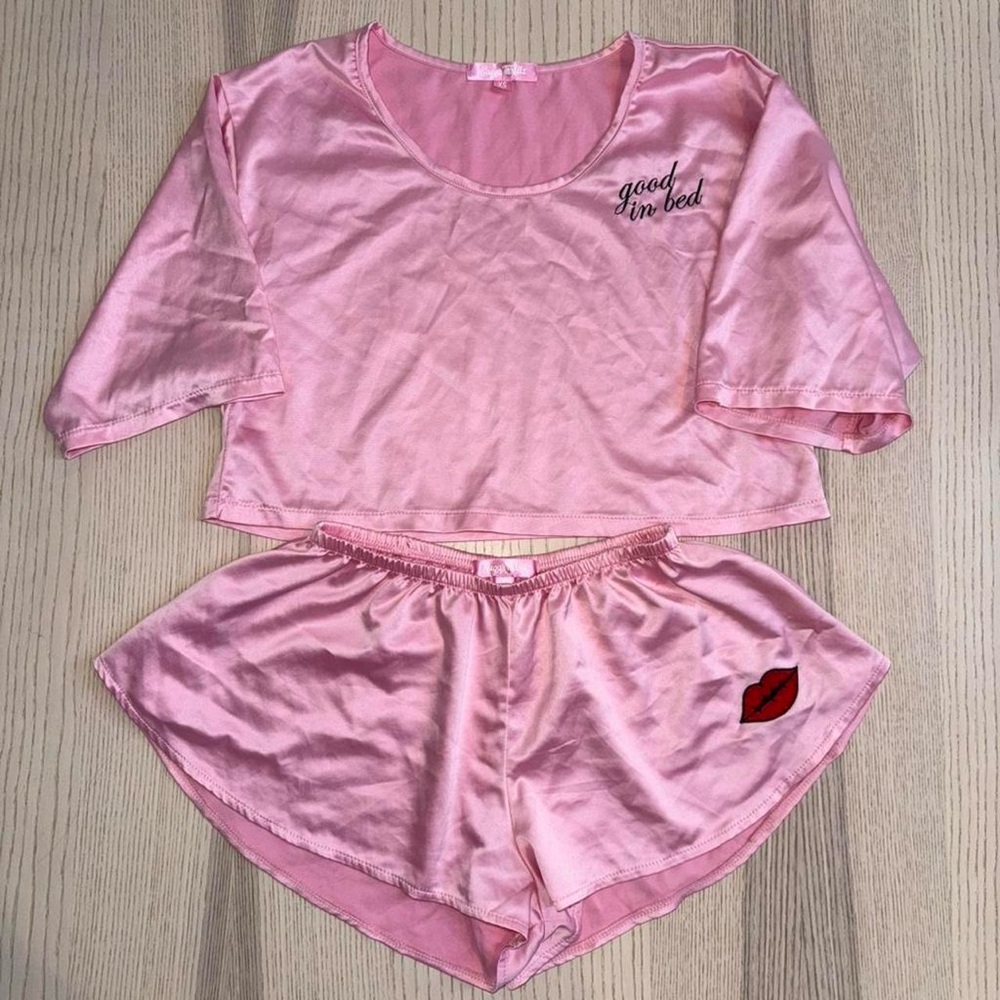 Pink Satin Sleepwear Set